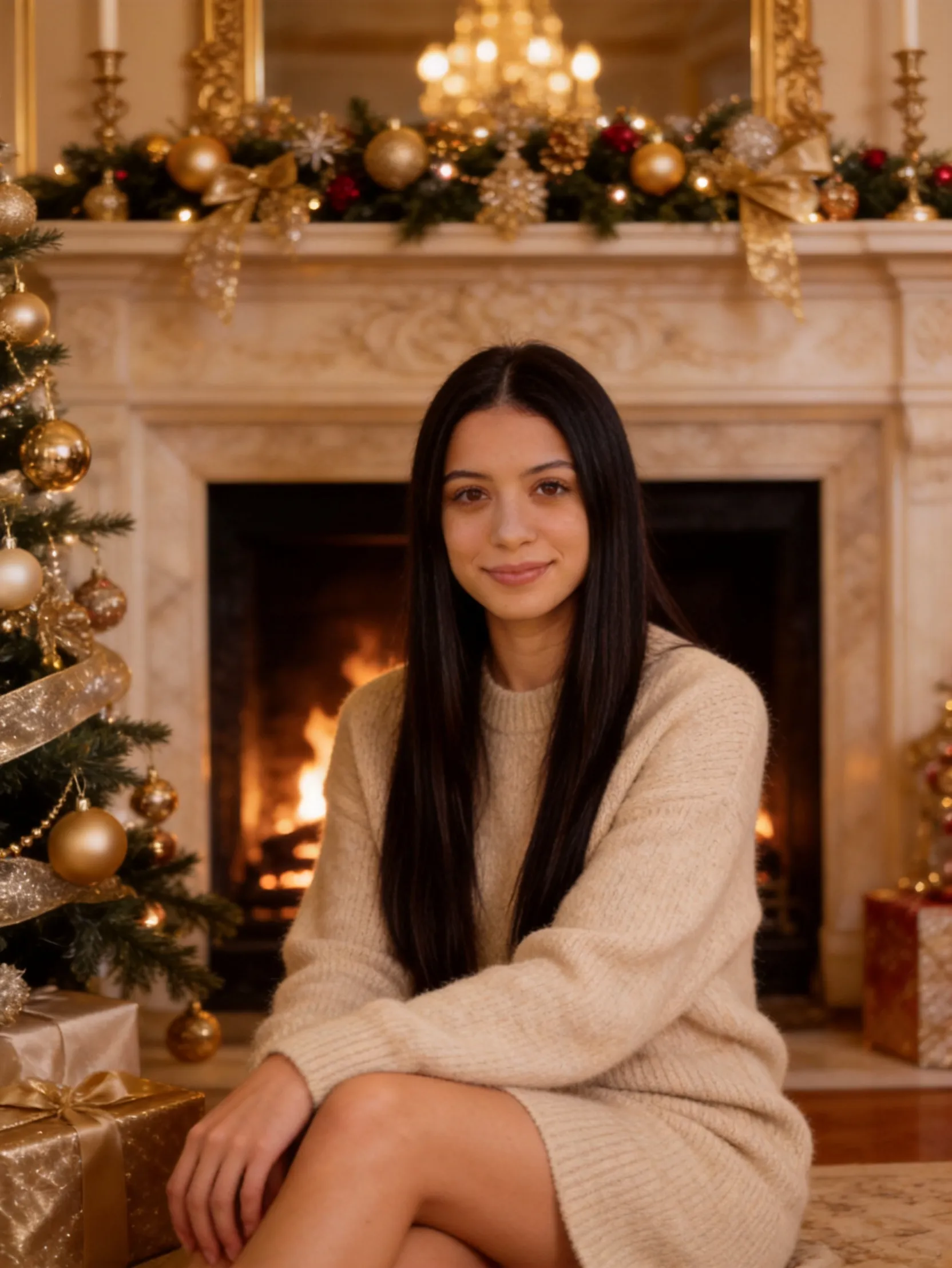 Old Money Christmas Portrait AI Photo