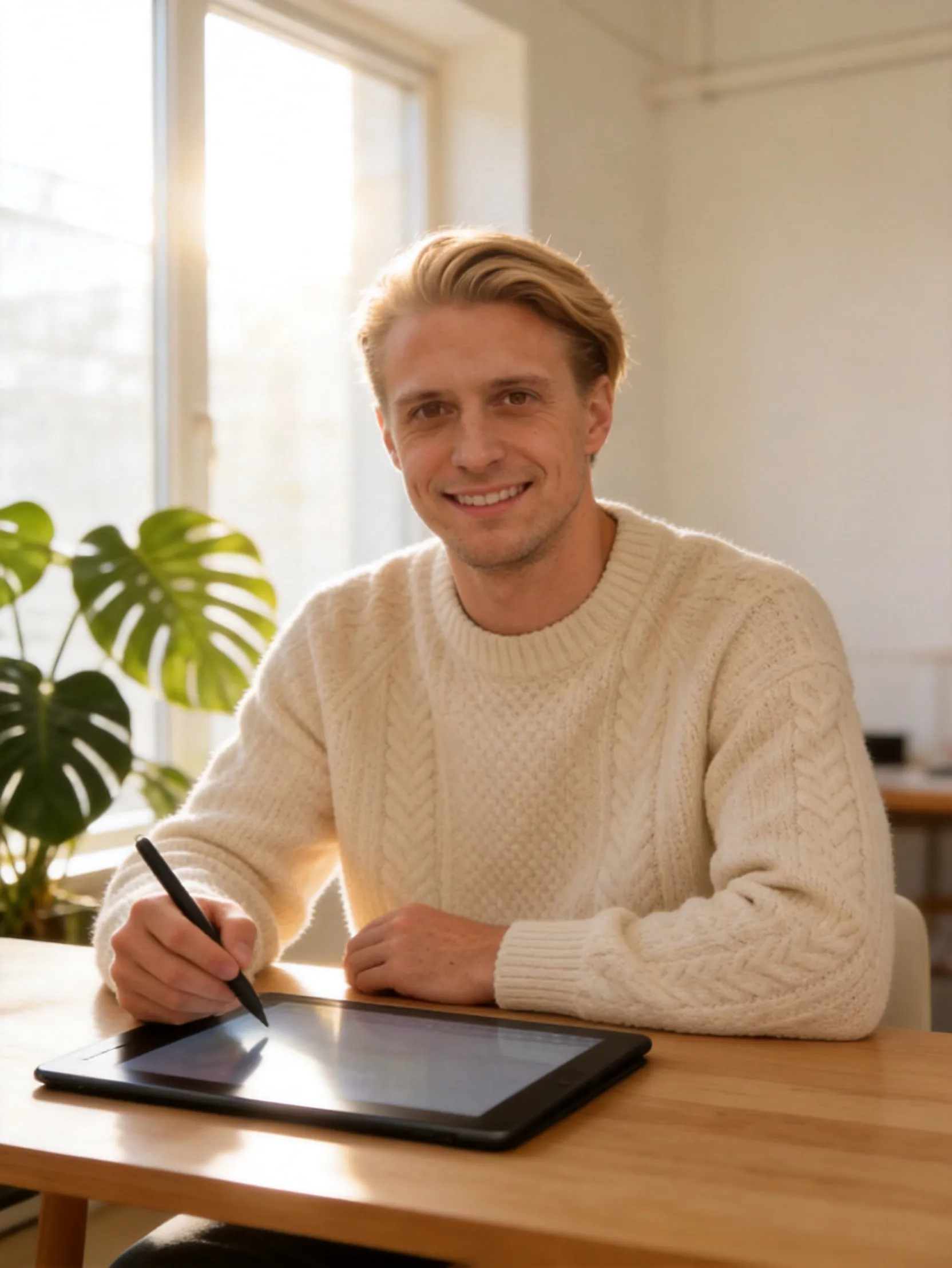 The Digital Artist / Cozy Tablet Vibe AI Photo
