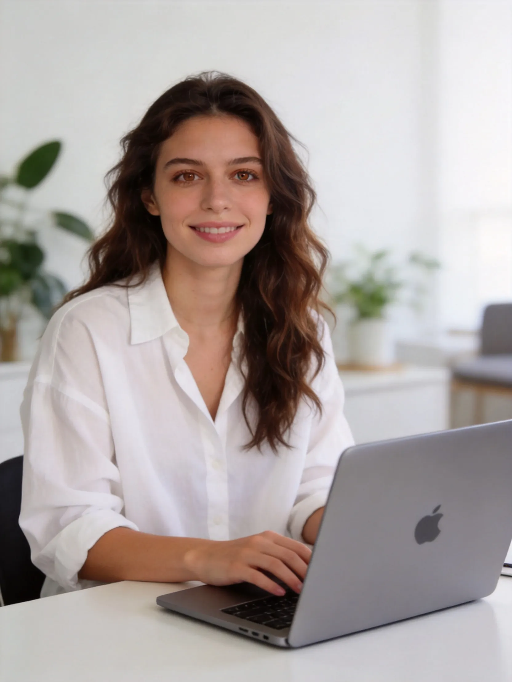 A modern business portrait designed for remote workers, freelancers, consultants, virtual assistants AI Photo