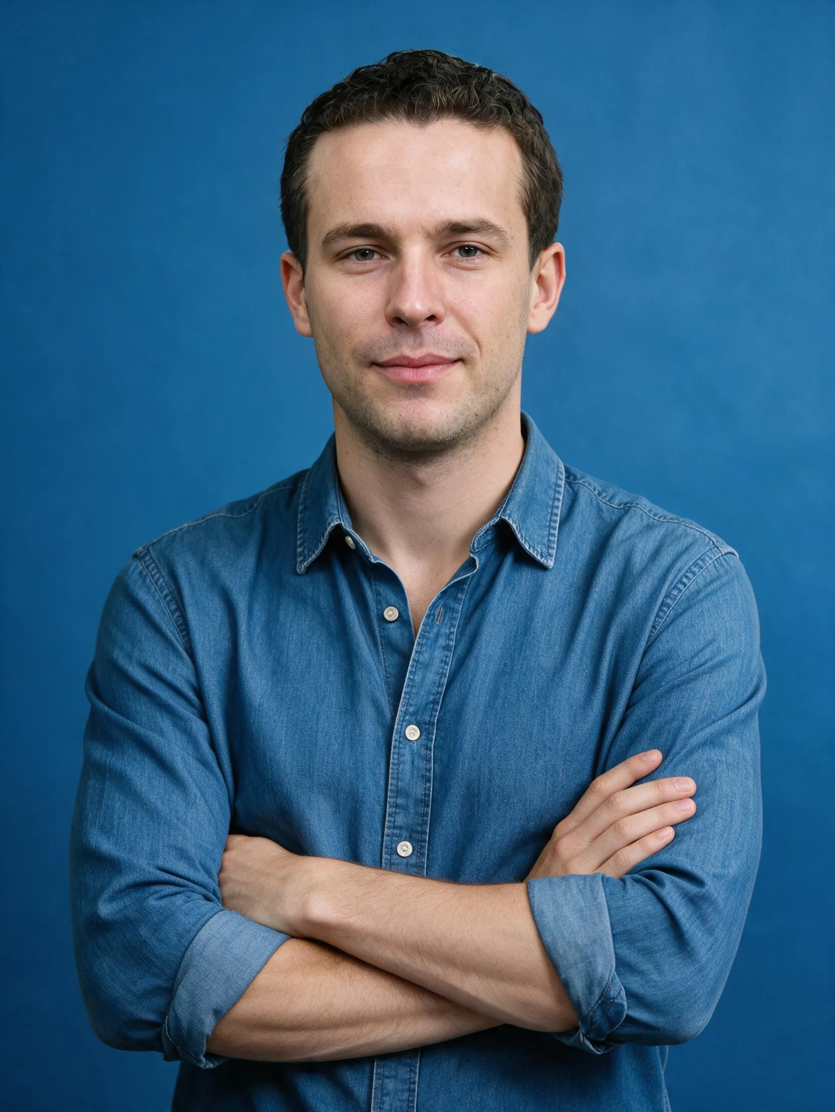 Casual Denim Portrait AI Photo