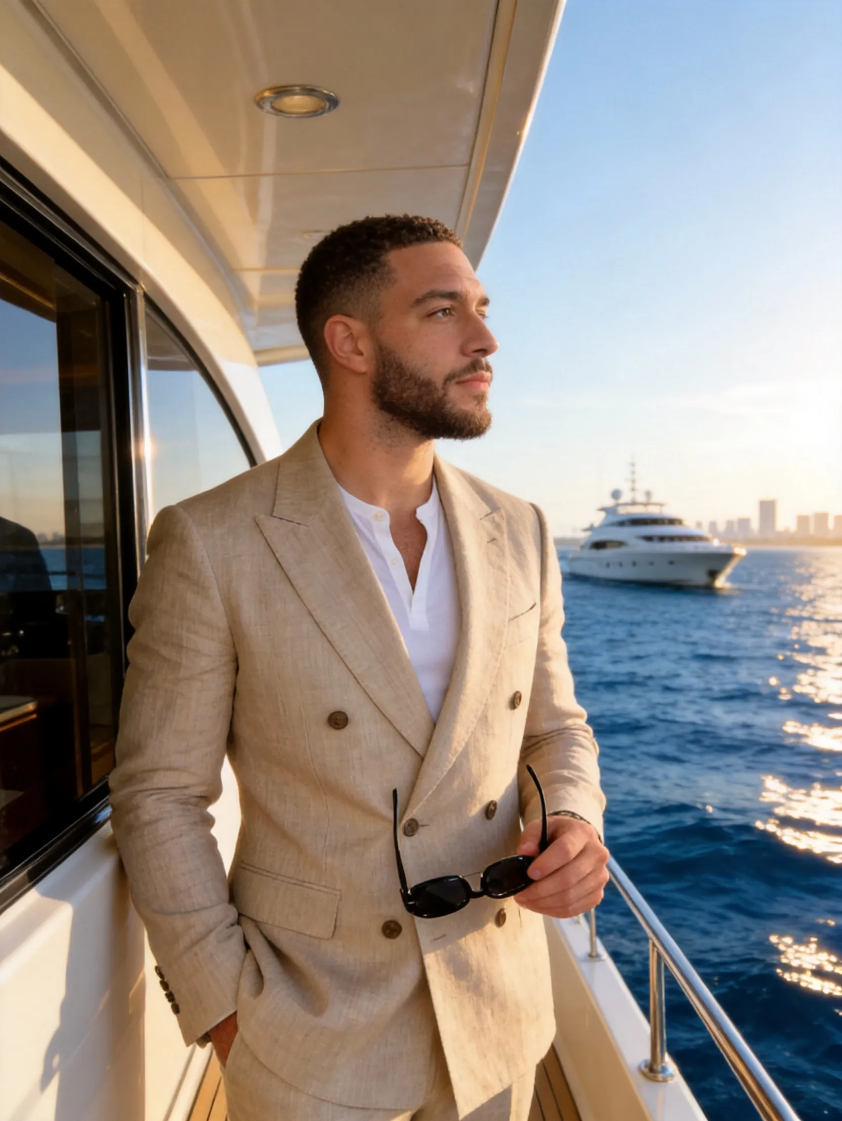 Luxury Yacht Lifestyle Portrait AI Photo