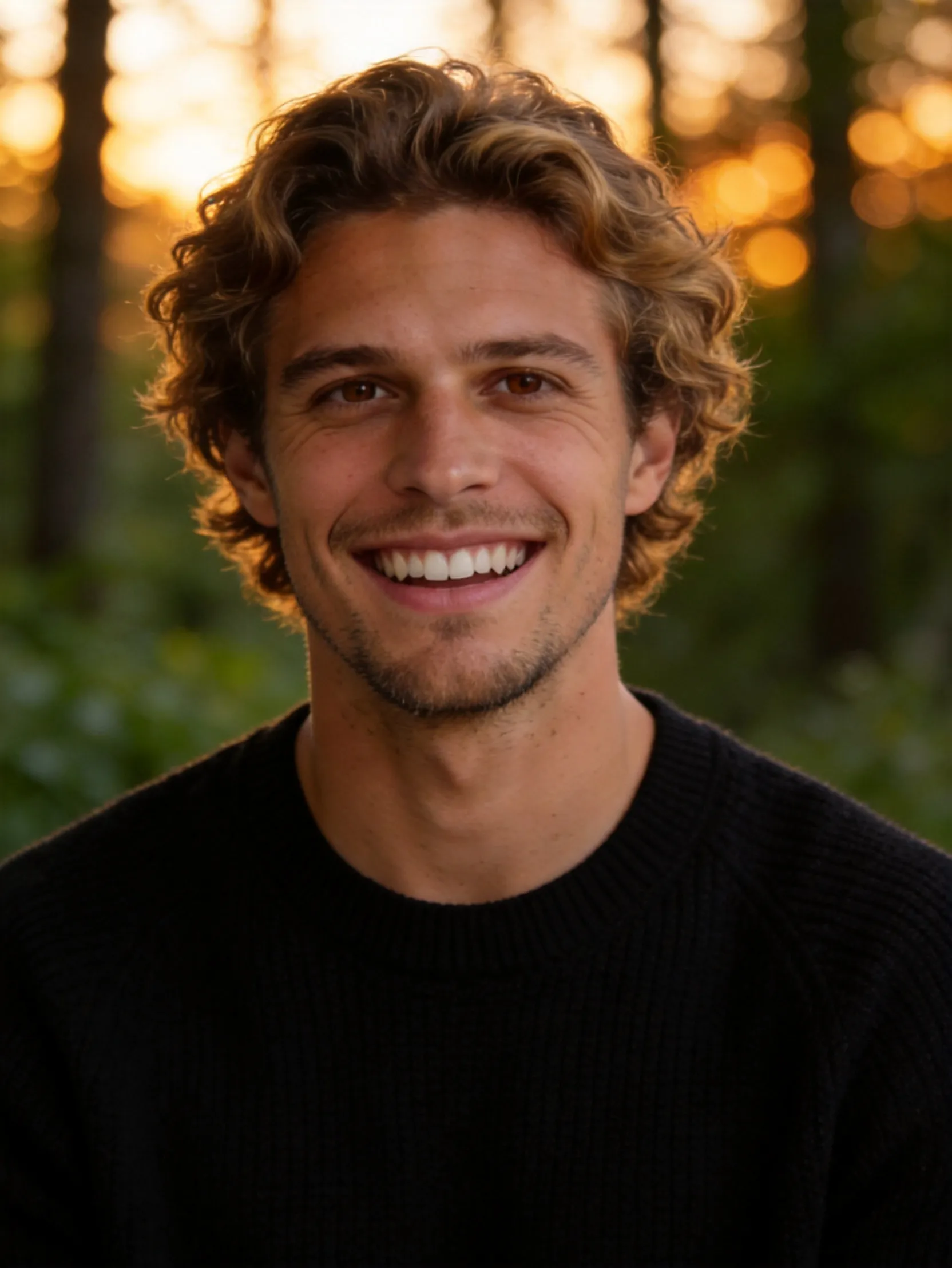 Outdoor Sunset Warm Light Natural Business Profile Picture AI Photo