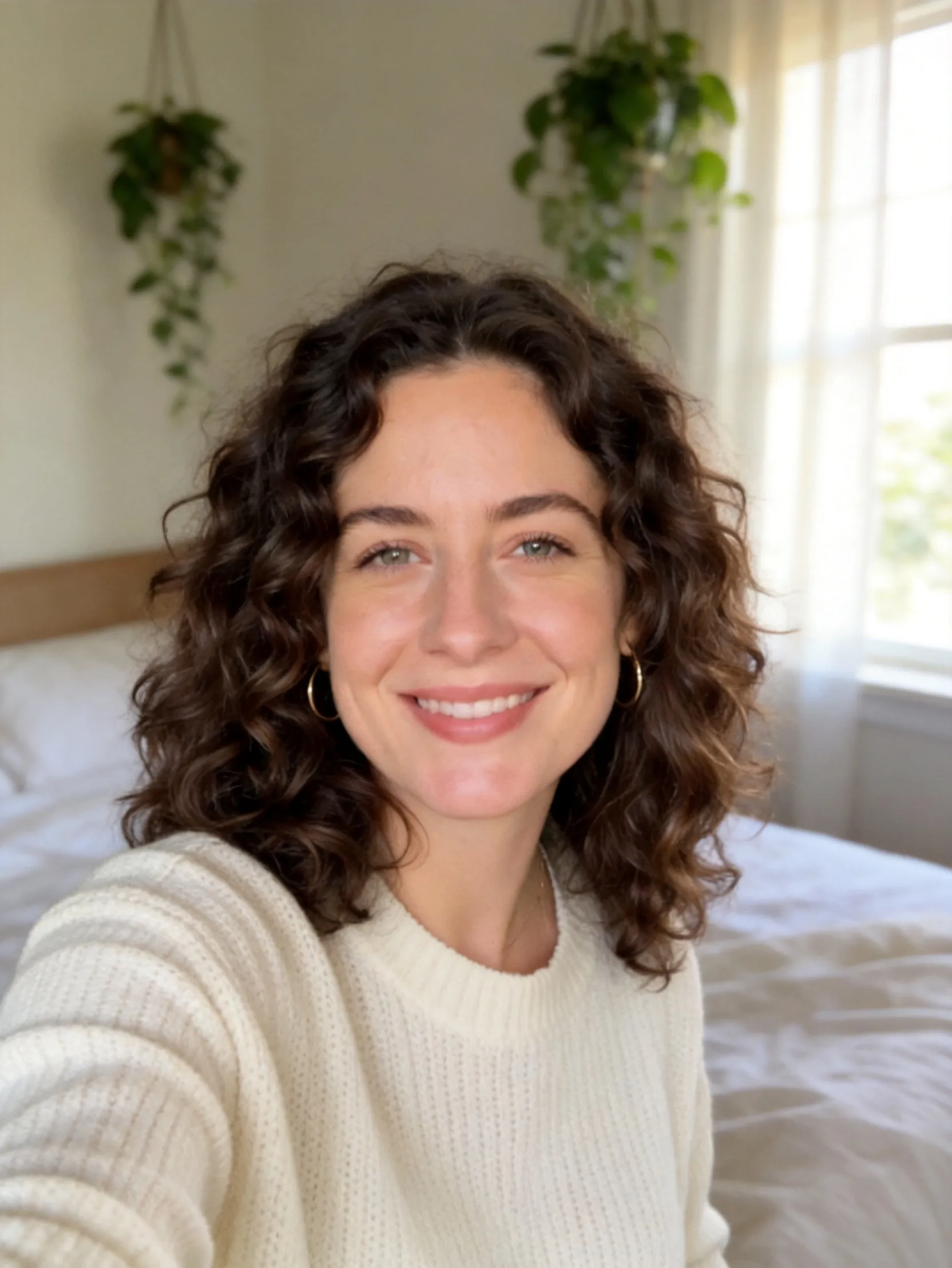 Cozy Home Selfie (Female)  AI Photo