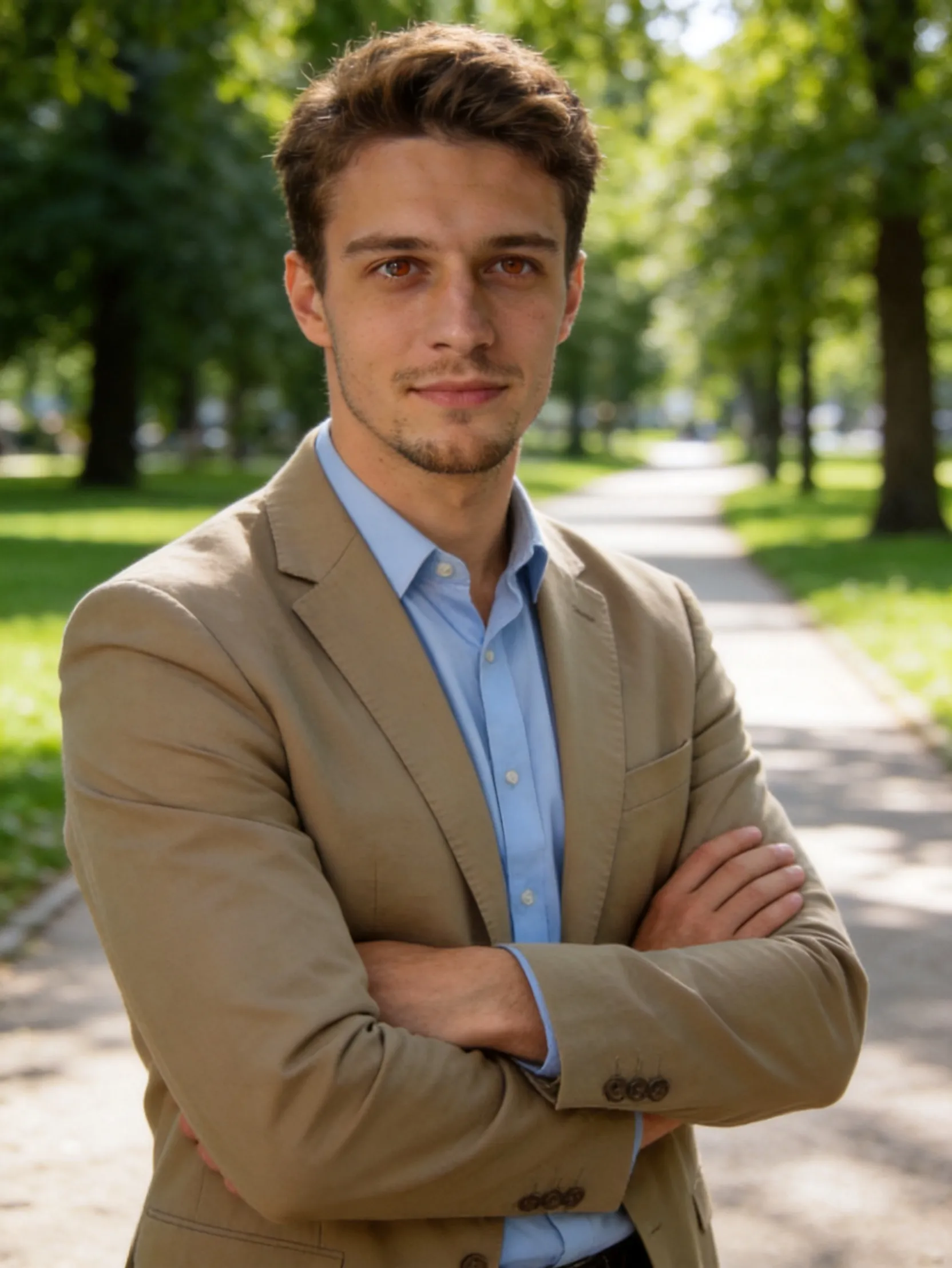 Outdoor Garden Elite Male Business Portrait Avatar AI Photo